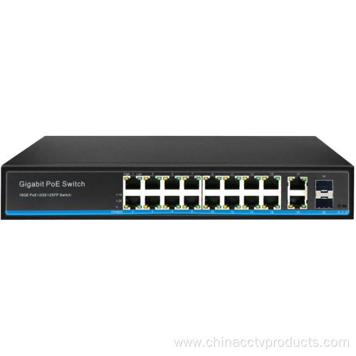 16Ports PoE Switch with Gigabit Uplink and SFP